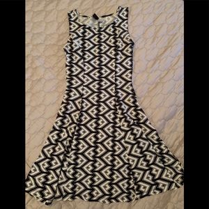 Divided black and white patterned dress